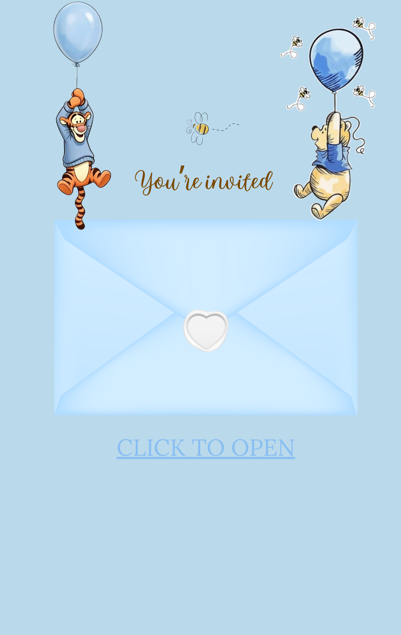 Winnie the Pooh Baby Shower Invitation| Baby Boy