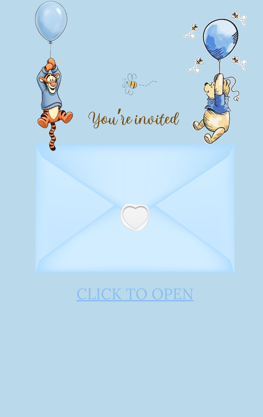 Winnie the Pooh Baby Shower Invitation| Baby Boy