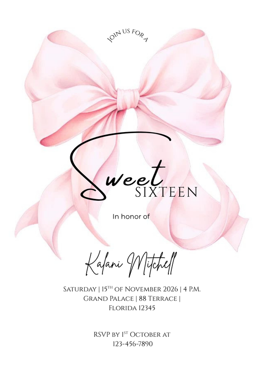 Sweet Sixteen Birthday Invitation