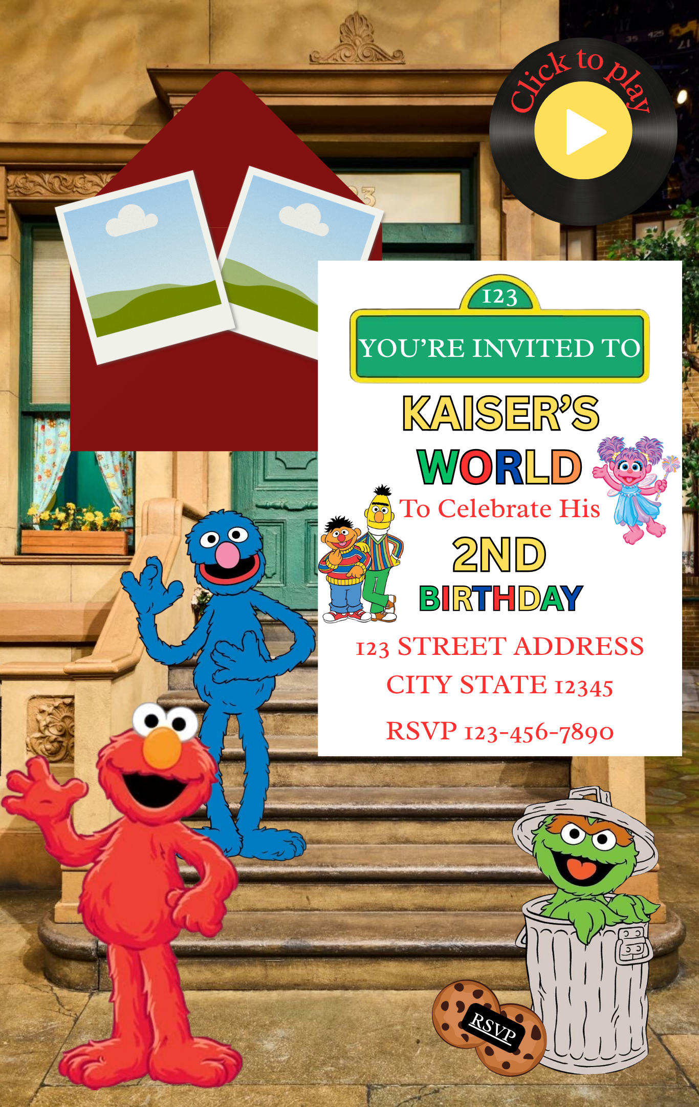 Sesame Street Birthday Invitation