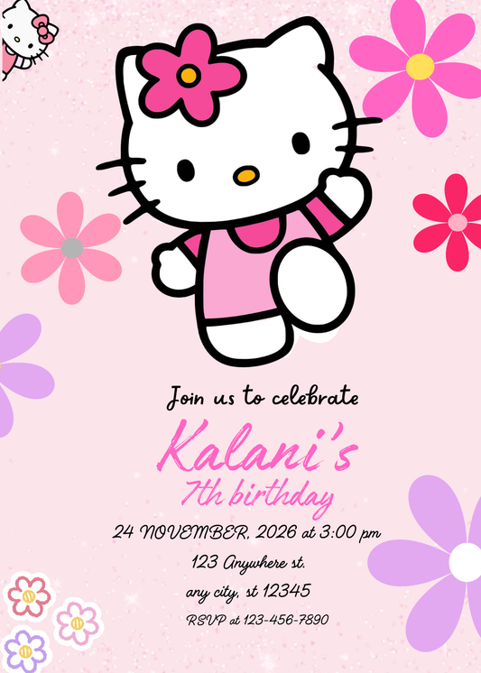 Hello Kitty Birthday Invitation