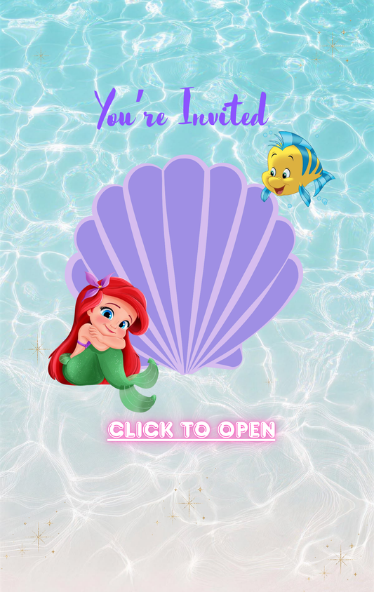 The Little Mermaid Birthday Digital Invitation