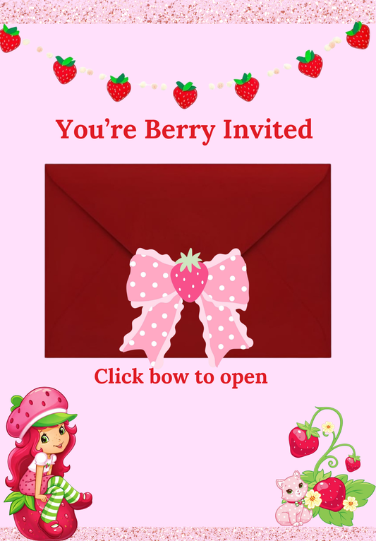 Strawberry Shortcake Birthday Invitation