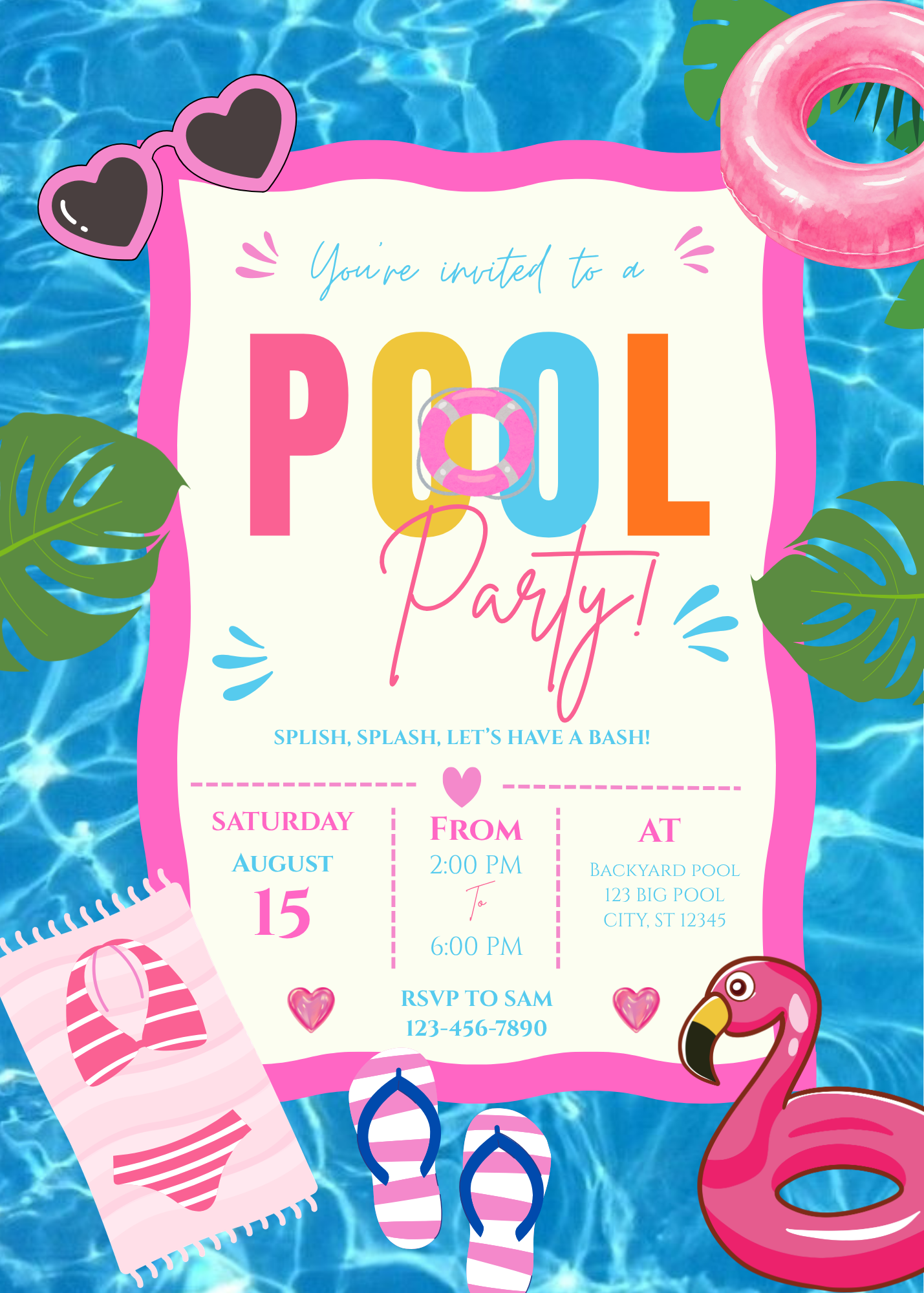 Pool Party Invitation