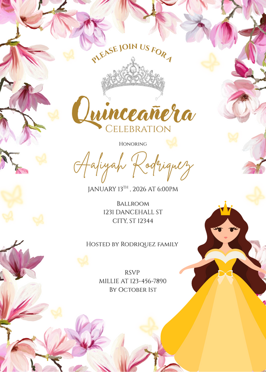 Quinceañera Birthday Invitation