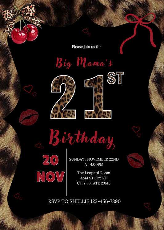 21st Birthday Invitation