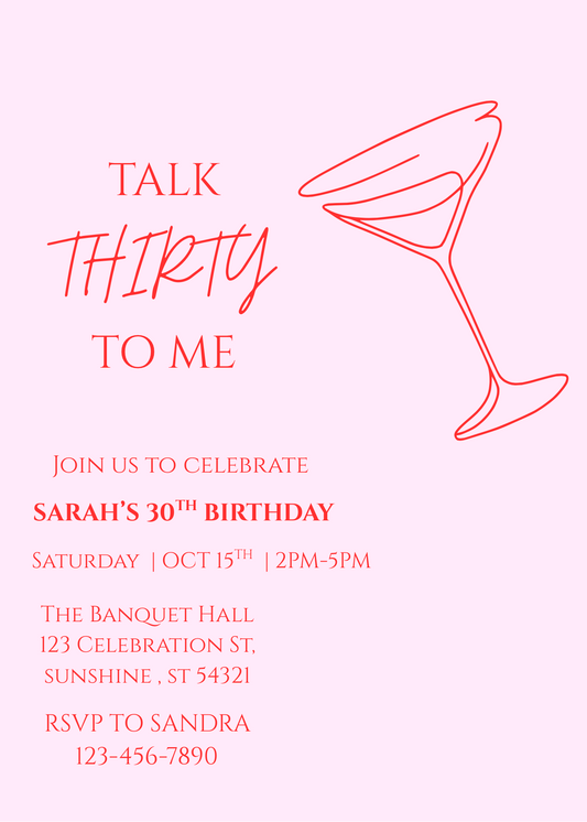 30th Birthday Invitation