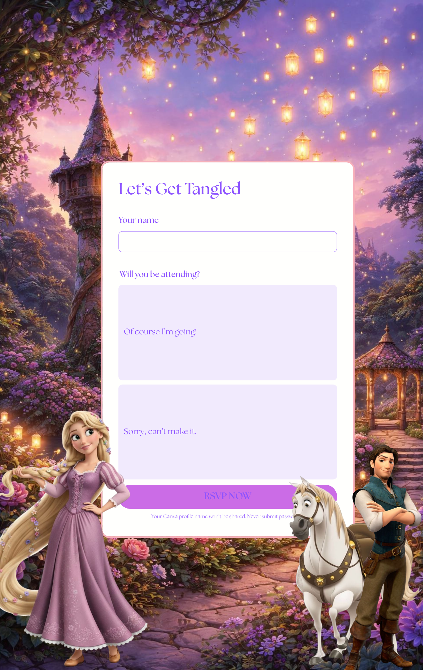 Tangled Birthday Invitation